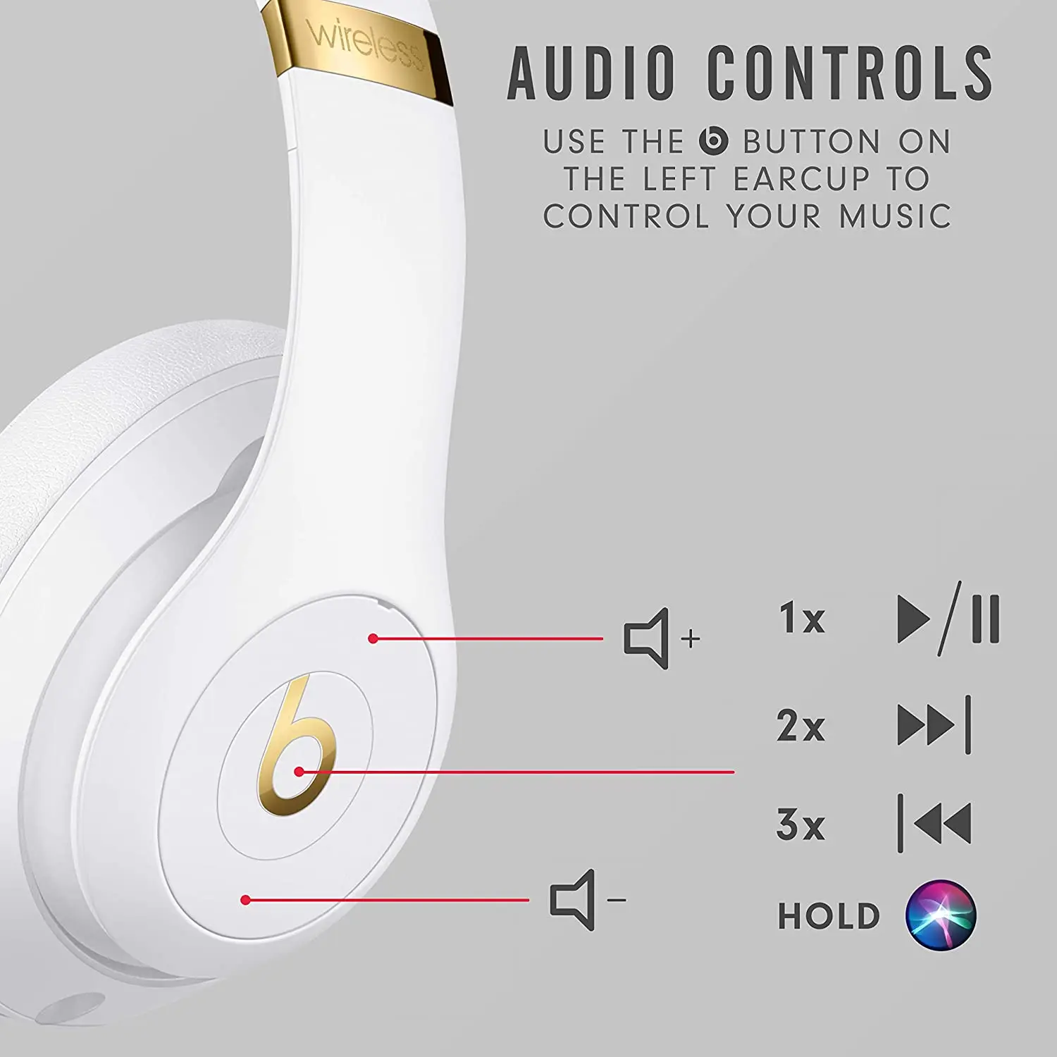 

BEATS wireless noise reduction headset headset chip, Bluetooth class 1, 22 hours listening time, built-in microphone