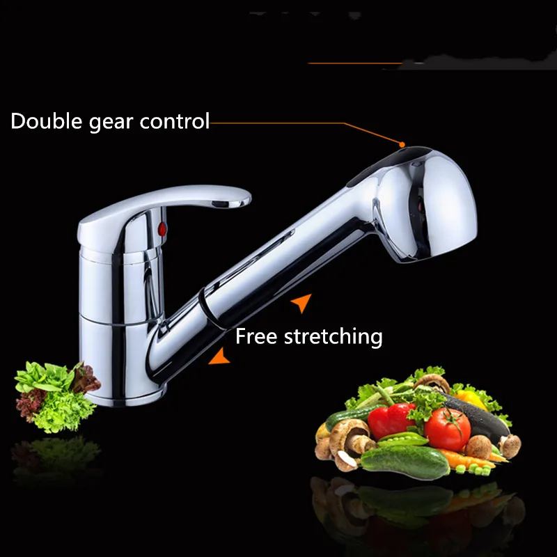 Смеситель для кухонной раковины с одной нажимной Ручкой Кран хромированный кран