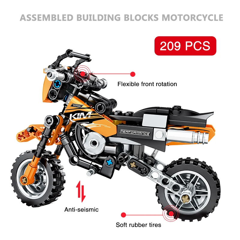 Строительные блоки technic Moto Cross мотоциклетные комплекты строительные моделей