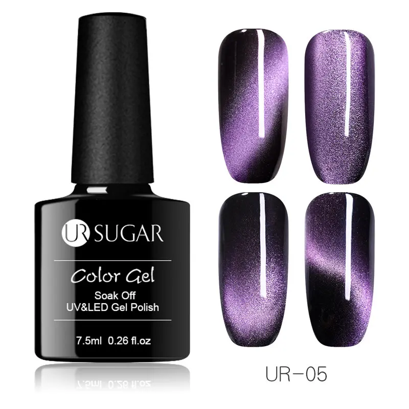 Многоцветный Ur Sugar 9D кошачий глаз УФ-гель для ногтей звездное небо Магнитный Гель-лак замачиваемый Полупостоянный Лайк для дизайна ногтей - Цвет: Многоцветный