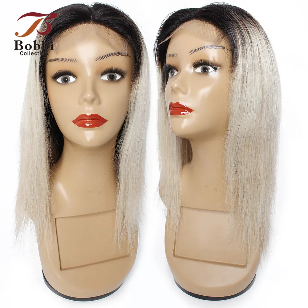 BOBBICOLLECTION 4x4 парик из натуральных волос на шнурках цвет Омбре серый блонд