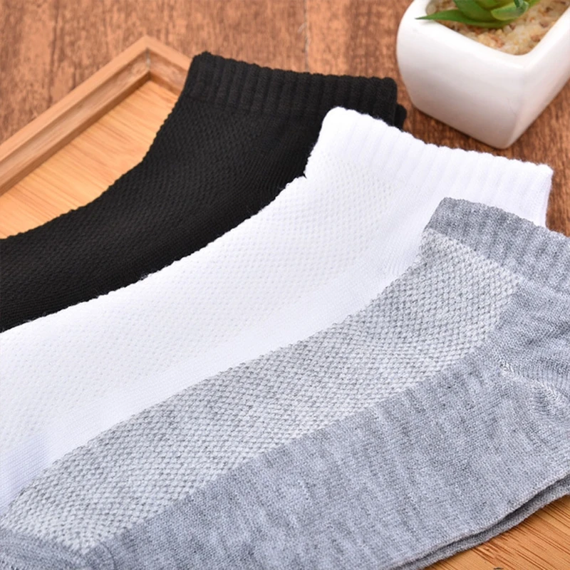 

Mens Low-cut Boat Liners Socks Hosiery Mesh No Show Invisible Pure Color Sock