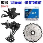 Комплект задних переключателей Deore M5100 1x1 для горного велосипеда, механизм переключения передач правый, кассета цепи KMC X11 42T 46T 50T 52T LTWOO 11V, групповой набор
