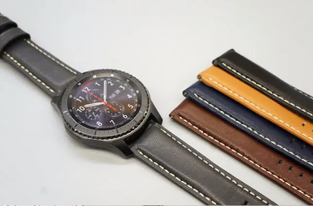 AKGLEADER ремешок для samsung Galaxy Watch 46 мм gear S3 22 мм ремешок из натуральной кожи браслет для huawei Watch GT Amazfit