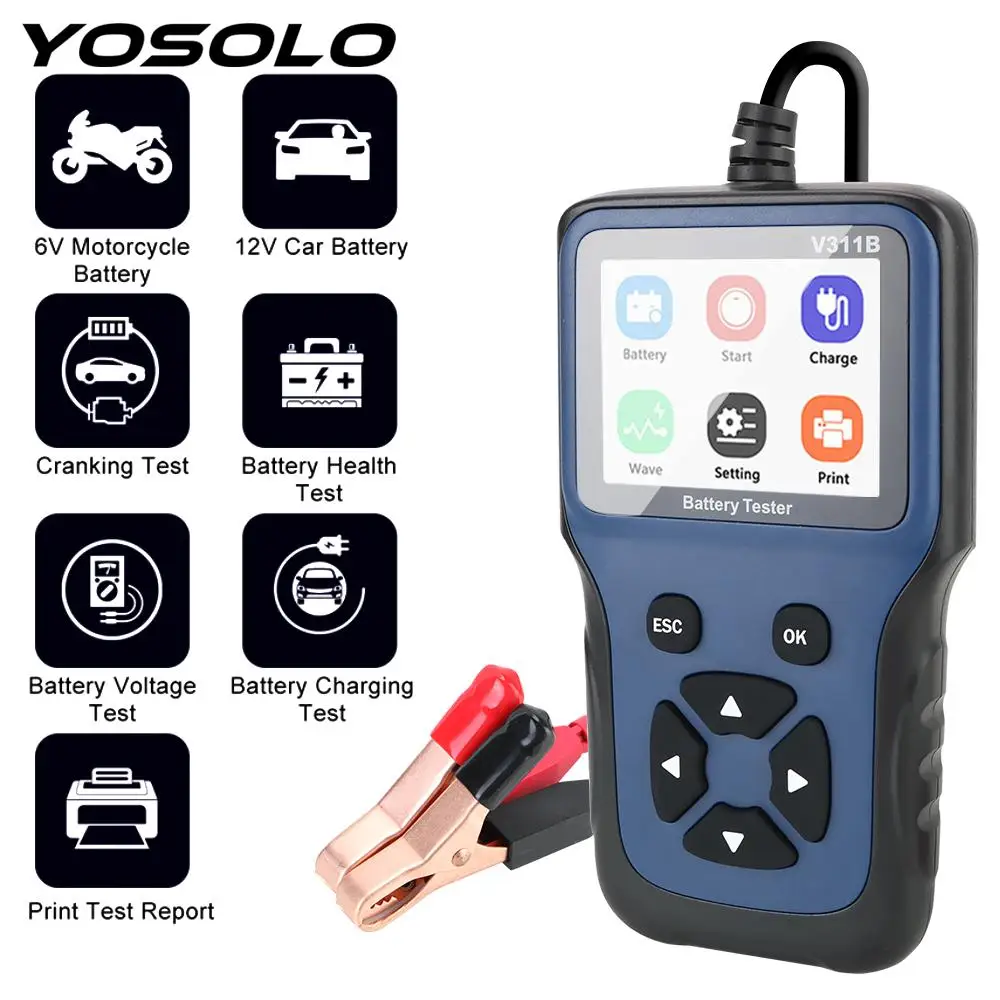 Тестер автомобильного зарядного устройства, 12 В, V311B