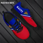 Мужские сетчатые кроссовки INSTANTARTS, брендовые дизайнерские кеды с флагом Гаити, на шнуровке, дышащая обувь на плоской подошве для прогулок