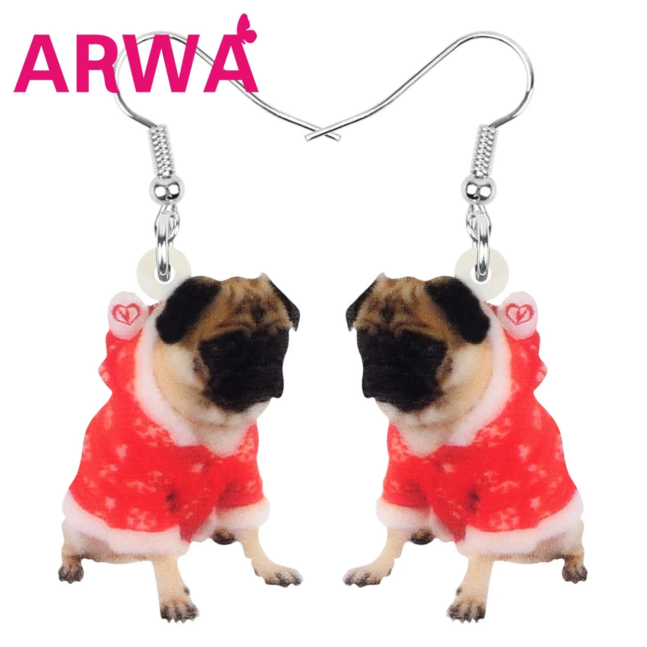 Bonsny акриловый Рождественский костюм платье мопса серьги-подвески в форме капли