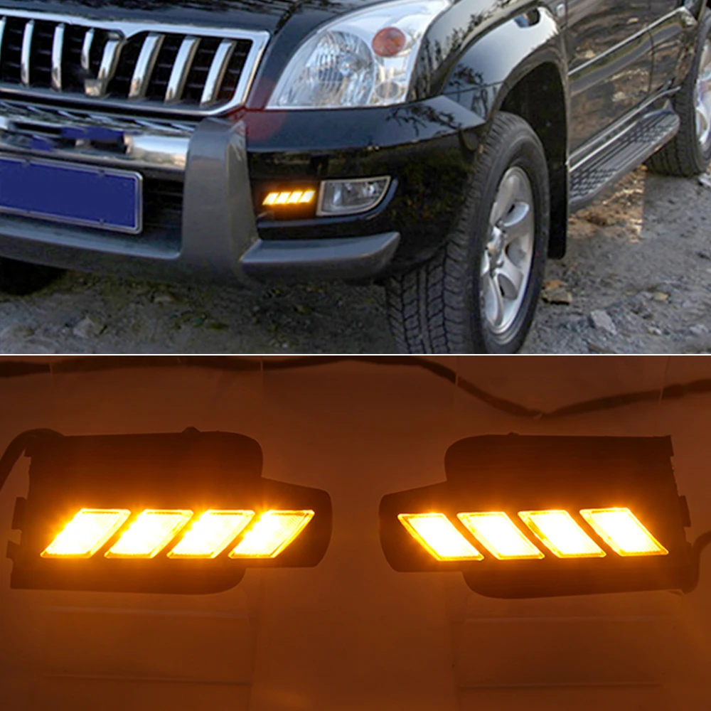Car Flashing for Toyota Prado 120 LC120 GRJ120 2003~2009 LED DRL Daytime driving Running Light Daylight bumper light accessories |
