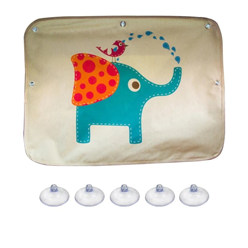 

Автомобильный солнцезащитный козырек, воздухопроницаемые аксессуары, защита от УФ, портативный складной, слон, сова, боковое окно, милая му...