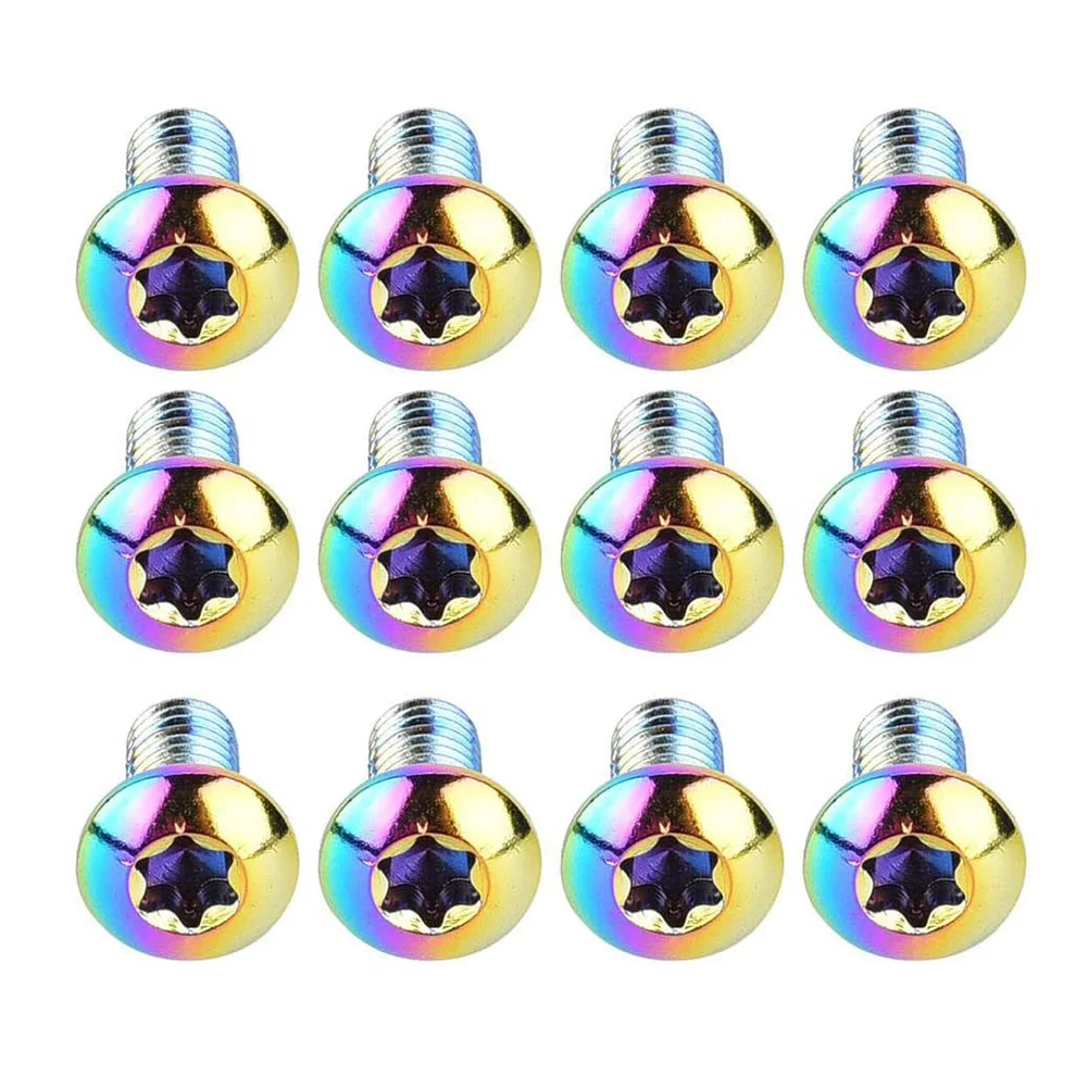 

12Pcs M5x11.5 MTB Road Bike Bicycle Disk Brake Rotor Bolts Steel T25 Torx Screws Cycling Colorful Disc Screw Bicycle Accessaries