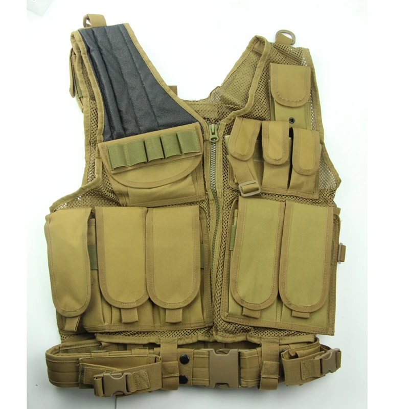TA Тактический Жилет Molle для страйкбола, боевой жилет для пистолета, тренировочный сетчатый жилет, защитный жилет для охоты - Цвет: TA