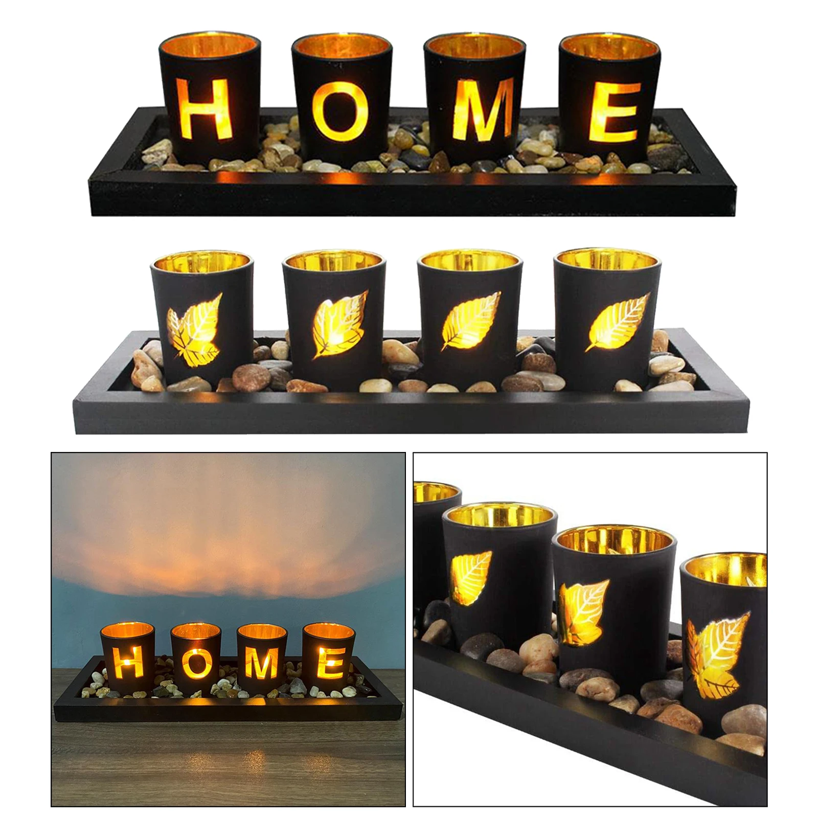 

Decorative Candle Holders Set for Home Decor & Bathroom Decoration - Table Centerpieces for Coffee Table, Dining Room, Bathroom