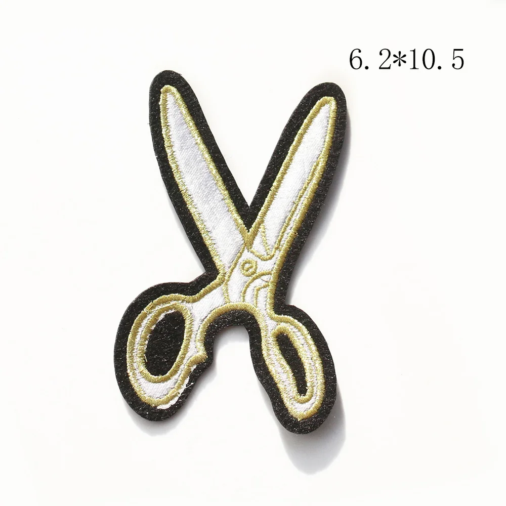 Комплект из 2 предметов ножницы для стрижки волос патч Золотой Вышитые заплаты