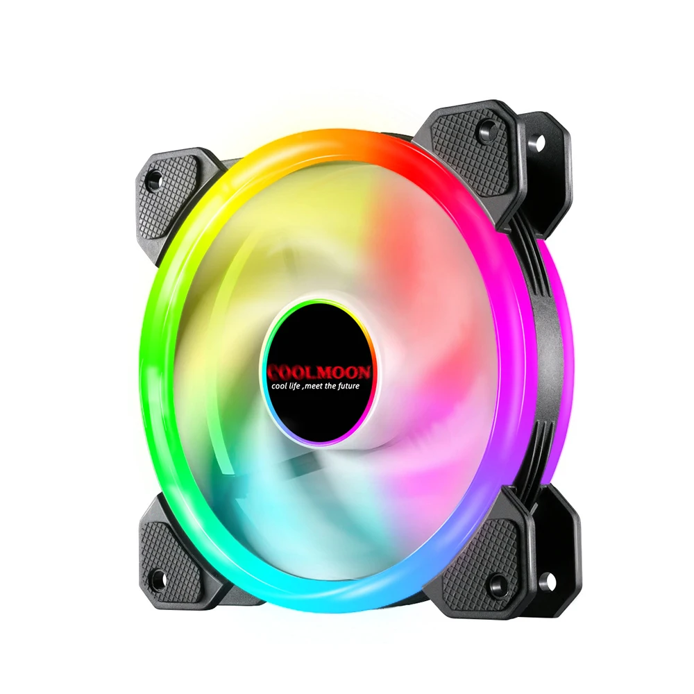 COOLMOON 120 мм компьютерный чехол с вентилятором охлаждения кулер регулируемой RGB