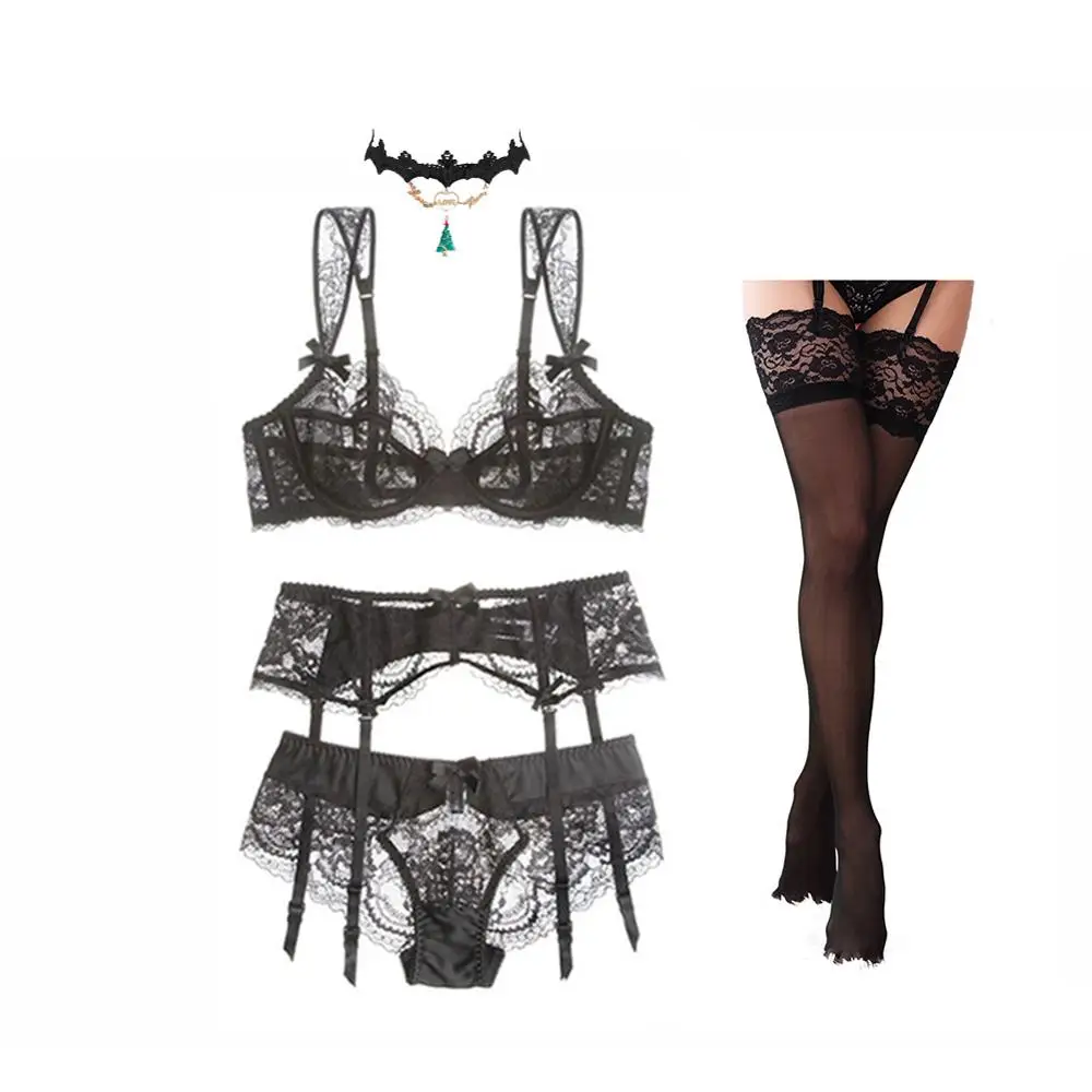 Сексуальный кружевной бюстгальтер нижнее белье Ультратонкий комплект нижнего