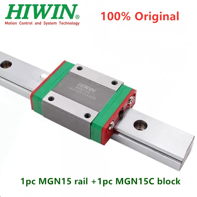 Линейное направляющее устройство Hiwin оригинальное MGN15 200 250 300 350 400 450 500 550 мм рейка MGNR15 + блоковая тележка MGN15C 3D принтера ЧПУ на 1 шт.