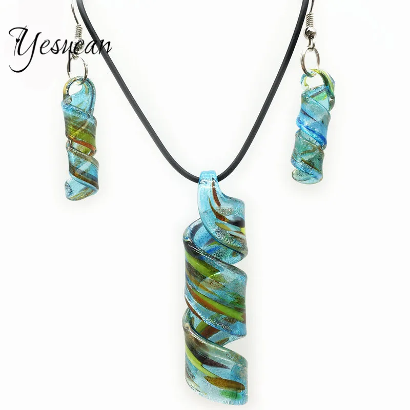 Спиральные украшения из стекла Yesucan витые серьги с глазурованным стеклом