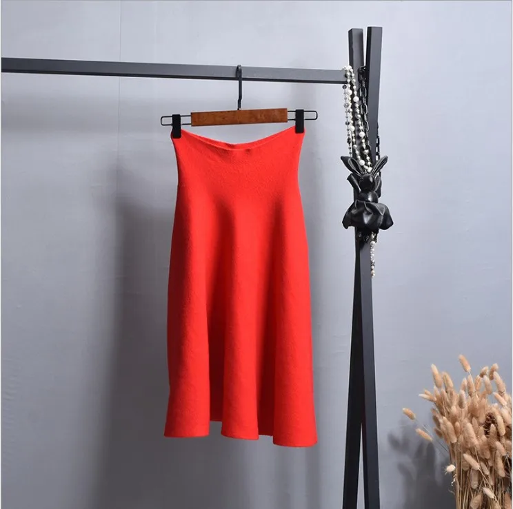 GTGYFF однотонная черная юбка с высокой талией Женская мода 2020 женская зимняя