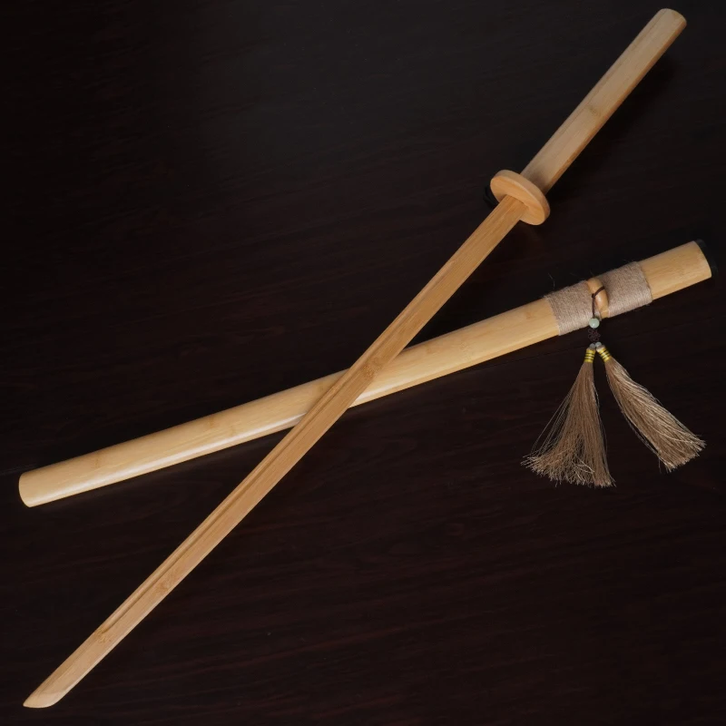 С ножом футляром Iaido деревянный меч кэндо бамбуковый нож японский тренировочный