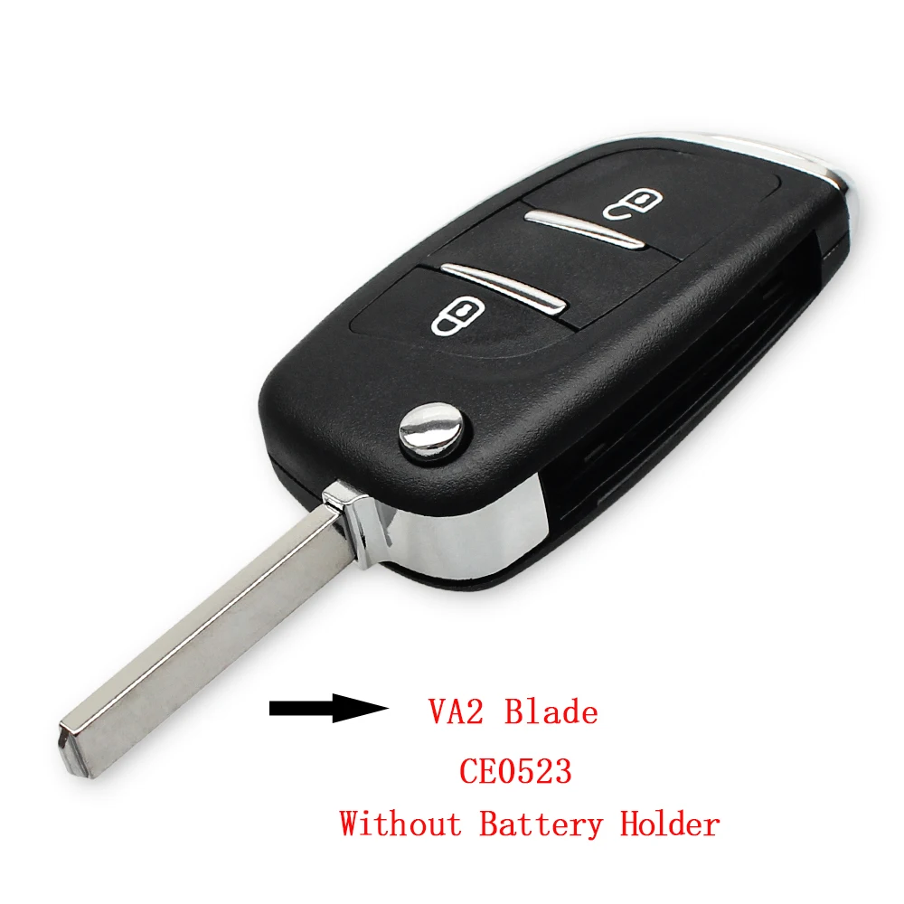 2 Buttons KEYYOU CE0523 модифицированный чехол для выкидного ключа для peugeot 306 407 807 Partner для Citroen C2 Remote VA2/HU83 Blade Fob Case 2/3 кнопки - Количество кнопок: 2 Buttons