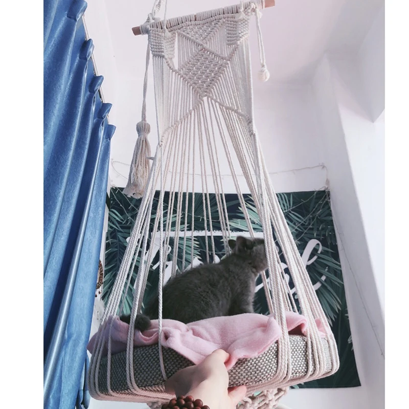 Ins Bohemia Cat Hole Leisure cat hammock tent kitten beds house cat kennel cat window hammock cushion mat cat window hammock