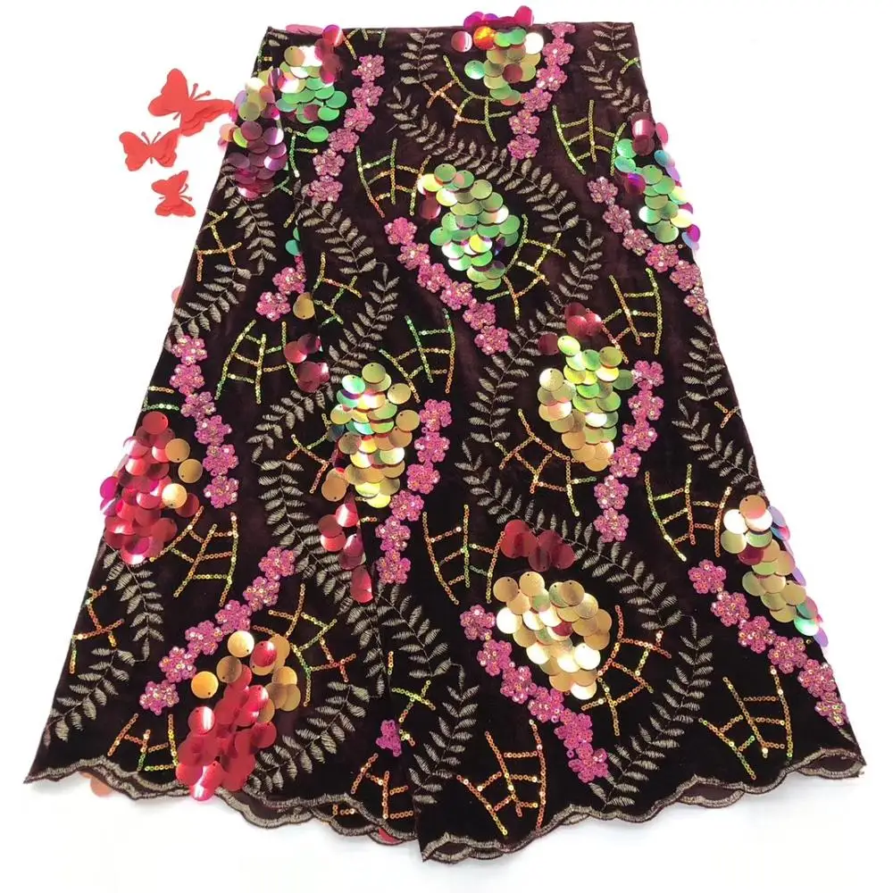 

Royalblue Velevt Lace Fabrics Sequins Fabric Nigerian French Tulle Lace High Quality African Lace Fabric Sequence Fabrics