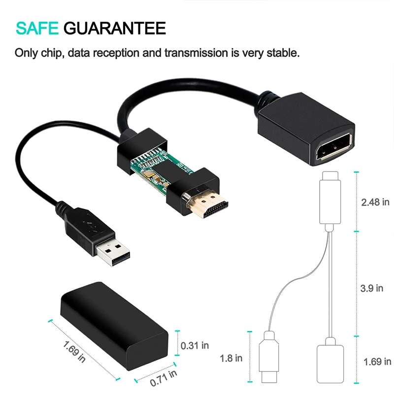 DisplayPort HDMI активный адаптер конвертер с USB2.0 кабель питания для монитора dell