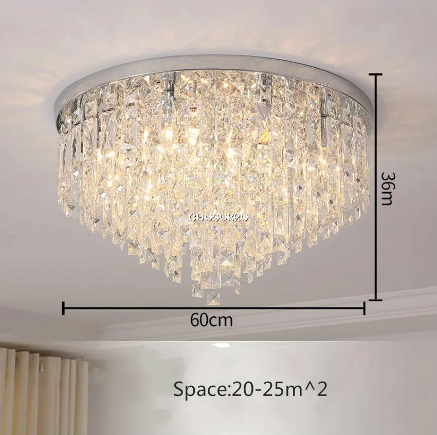 D60xH36cm Современные хрустальные люстры, светильники, подвесные люстры для гостиной, столовой, спальни, зала, ресторана, гостиничного декора - Цвет абажура: D60xH36cm