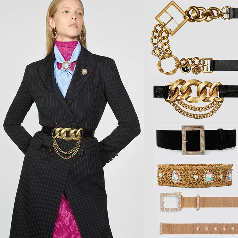 ZA Ретро стиль ограниченная серия пояс 2019 модный для женщин богемный