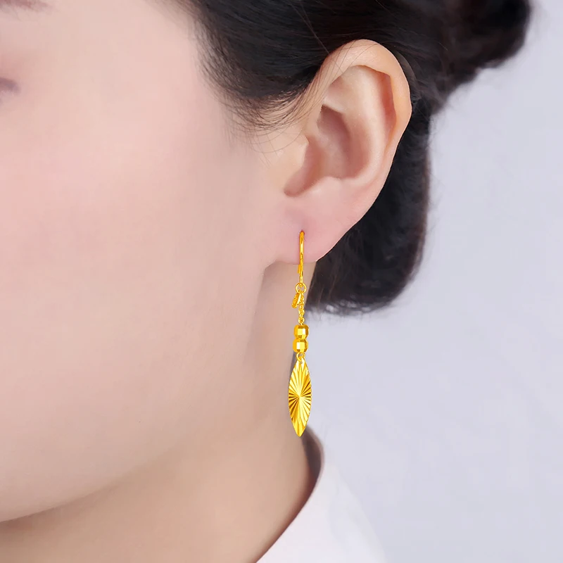 

24K Pure Gold Earring Real AU 999 Solid Gold Earrings Nice Good Hollow Ball Tassel Upscale Trendy Fine Jewelry Hot Sell New 2020