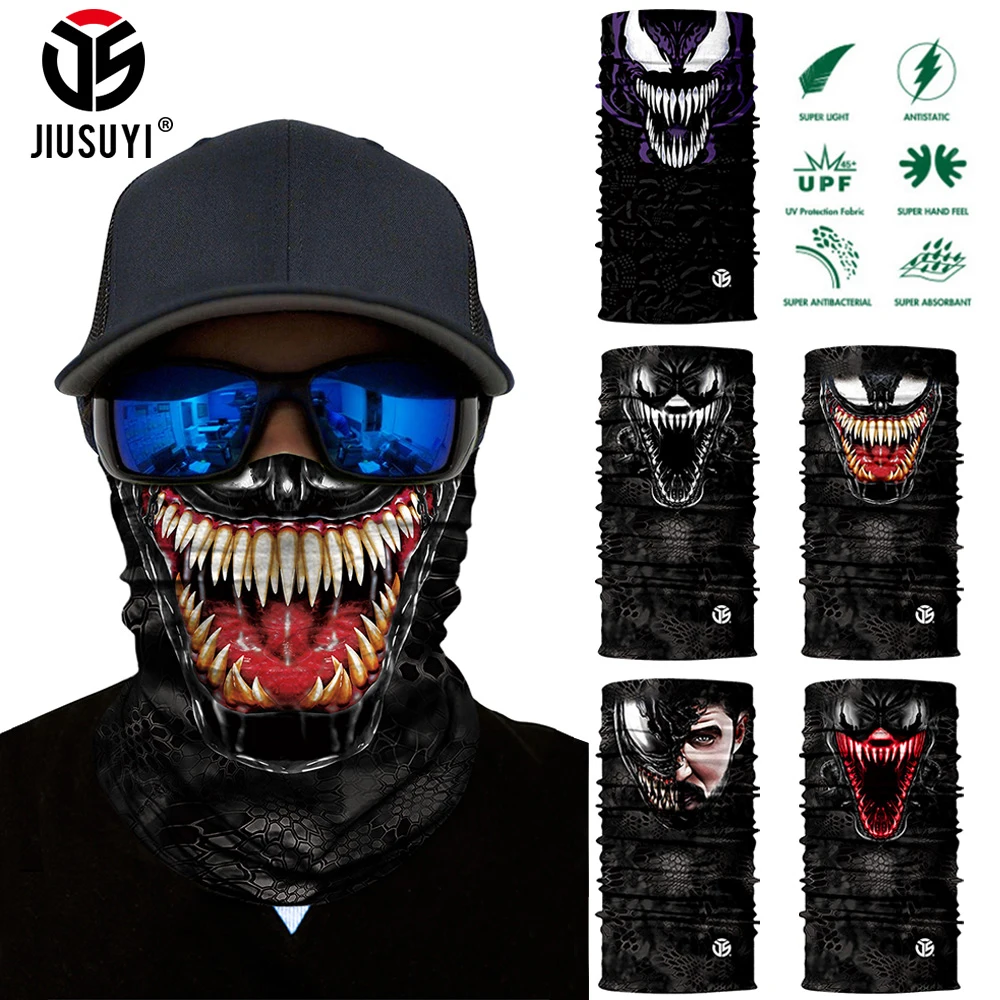 

3D Seamless Venom Magic Bandana Summer Neck Gaiter Head Shield Tube Ring Scarves Sun Mask Scarf Face Mask Headband Men Women