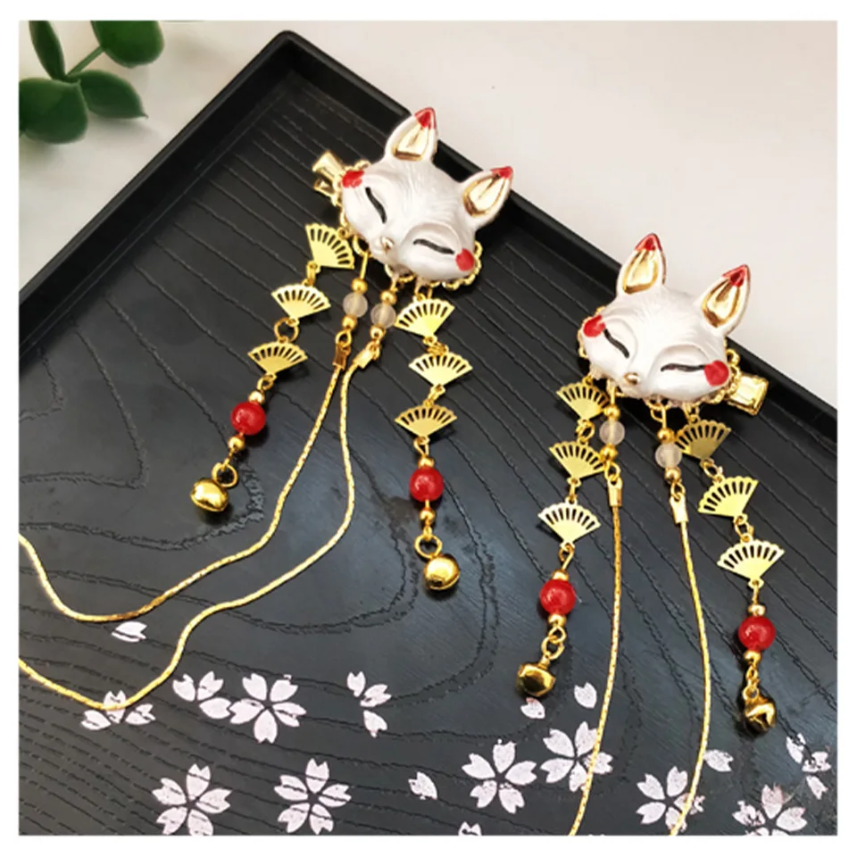 

Ancient Lovely Style Fake Jewelry Hanfu Headdress Cute Fox Animal Classical Accessories Daily Chinese Element Hairpins