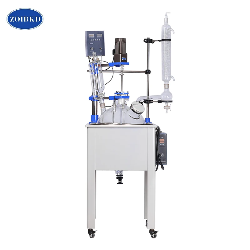 

ZOIBKD F-50L Laboratory Equipment Single lined Vacuum Glass Reactor with High Borosilicate GG3.3 with PTFE agitator