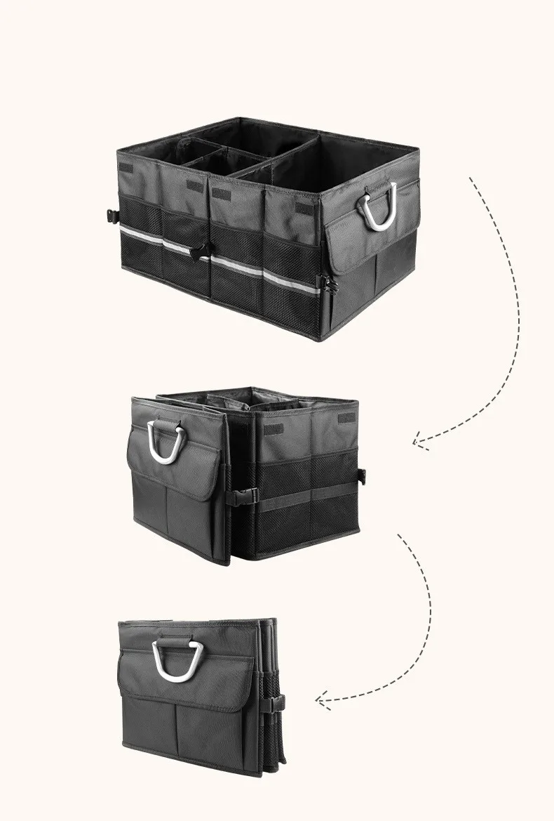 

Car Trunk Storage Bag Organizer Soft Felt Storage Box Cargo Container Trunk Bag Stowing Tidying Holder Multi-Pocket