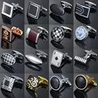 Роскошные запонки с черной эмальюдрагоценные камни Запонки-пуговицы из латуни запонки квадратная французская рубашка запонки для свадьбы gemelos