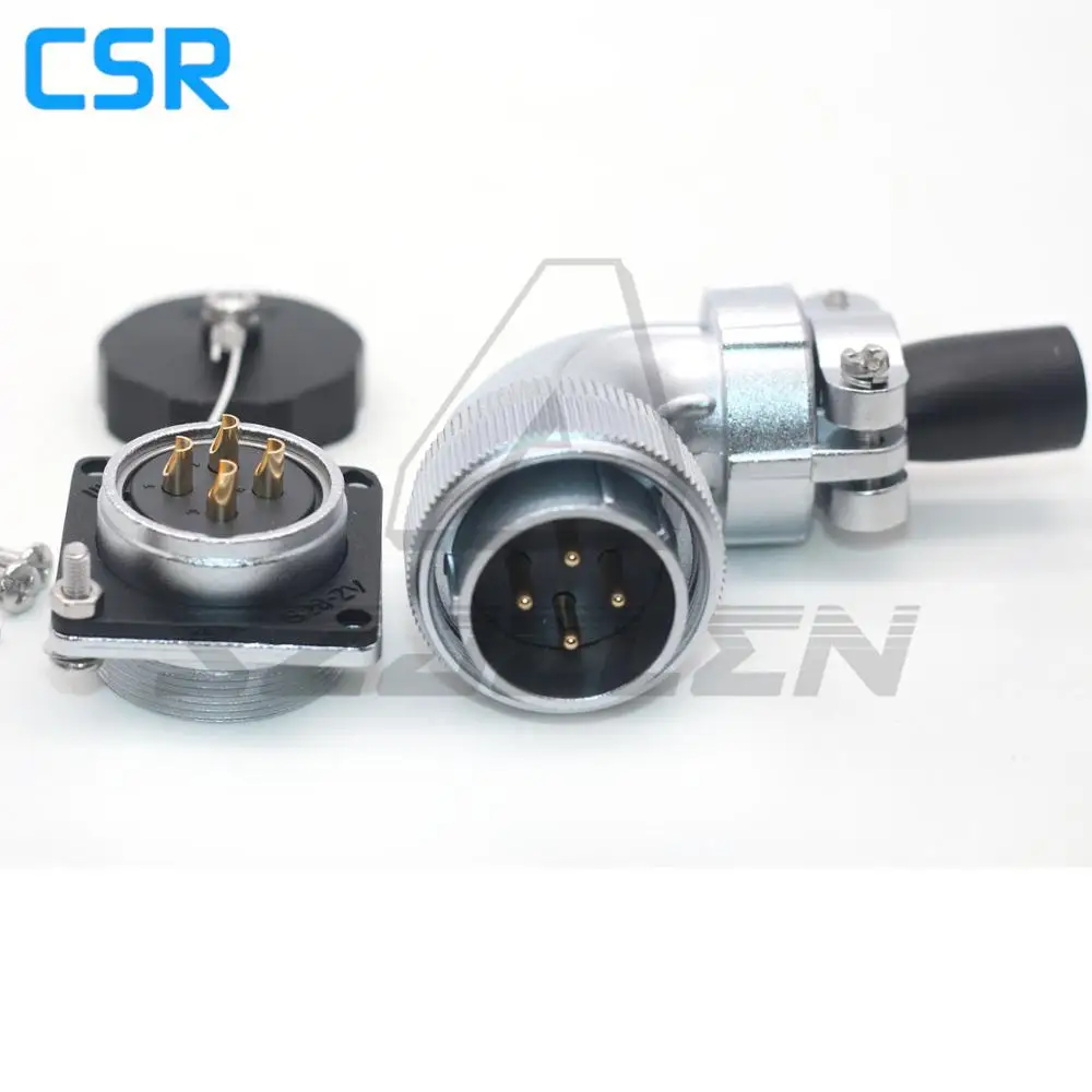 

WEIPU WS28 series Waterproof Connector 4 pin Right angle Plug and Socket, 25A Metal round elbow waterproof connector IP67