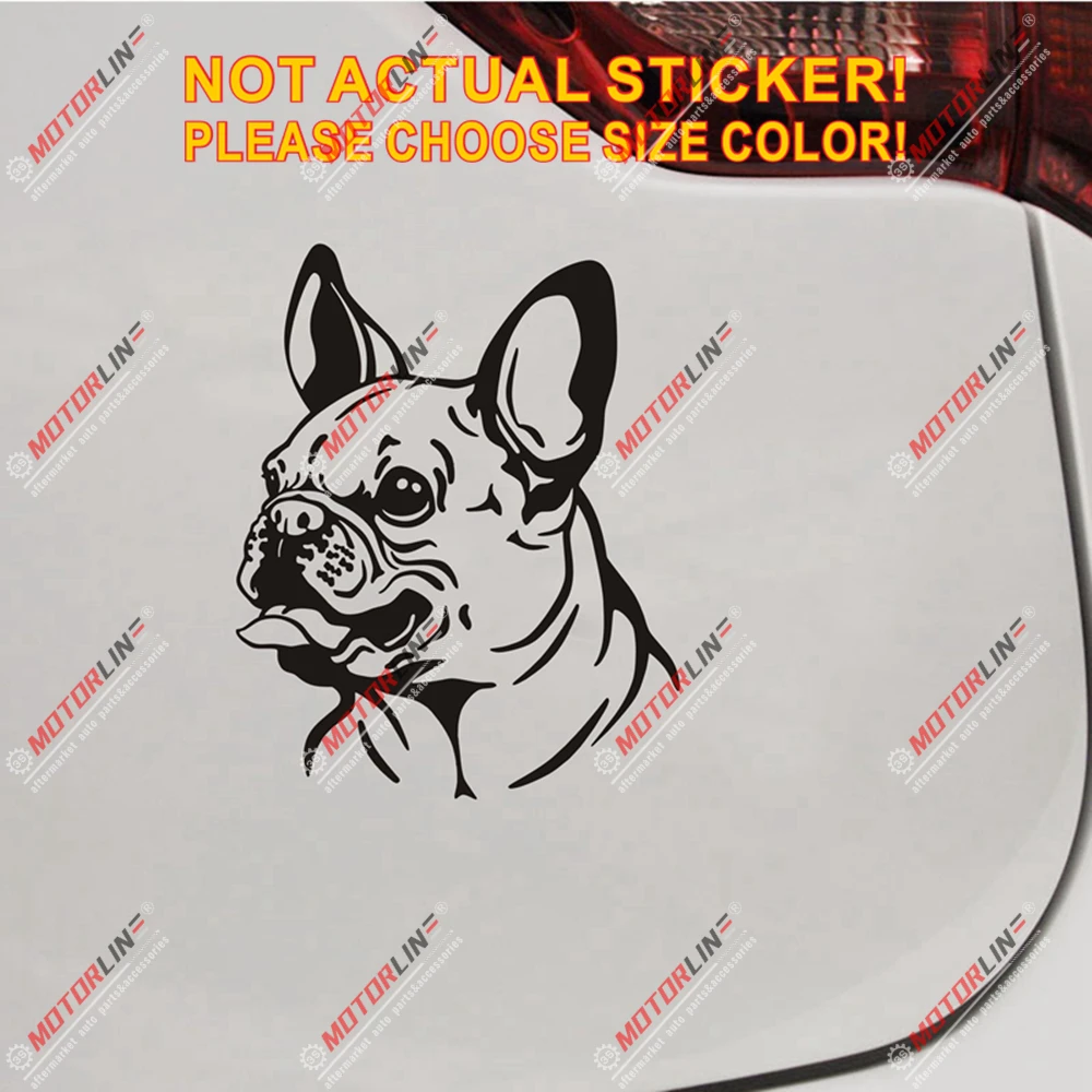 Наклейка на голову французского бульдога быка щенка автомобиля винила высечка