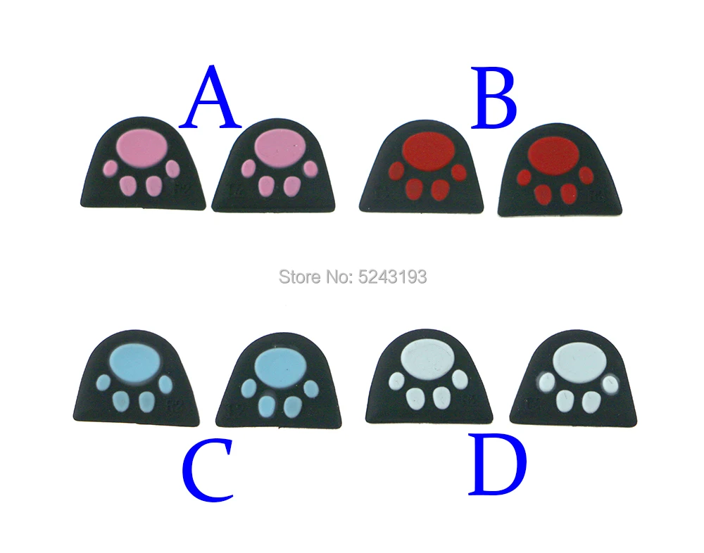 60 шт. силиконовая наклейка на кнопки Cat Paw L2 R2 для Sony Playstation Dualshock 4 PS4 Pro Slim Controller