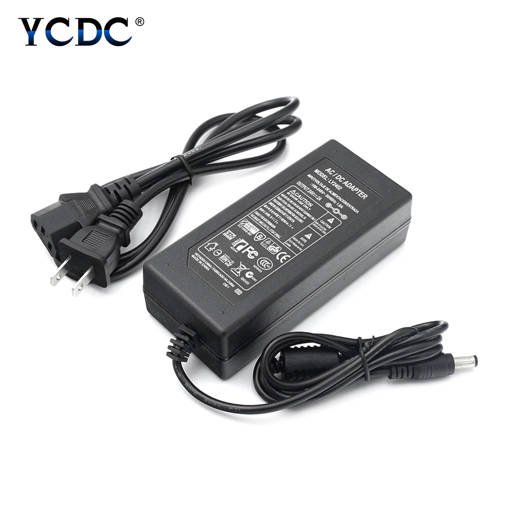 DC 24V 2A US/EU/UK/AU зарядное устройство адаптер питания AC 100 240V к конвертер