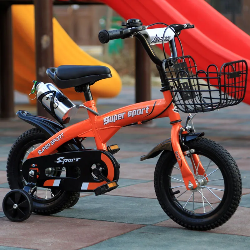 orange 16inch Детский велосипед 12 дюймов/14 дюймов/16 дюймов/двухколесный велосипед для мальчиков и девочек, многоцветный дополнительный детский велосипед - Цвет: orange 16inch