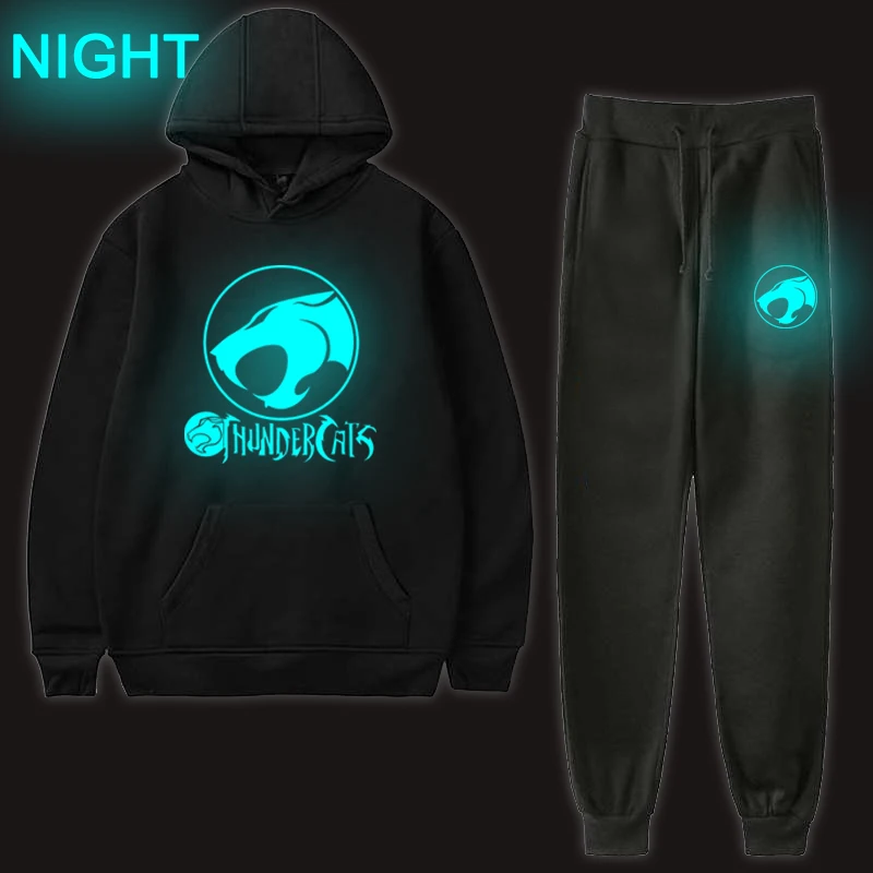 

Thundercat 2 Pieces Set tracksuit women Hooded Sweatshirt Pullover Trousers Sportwear Suit Ropa Hombre Unisex Thunder cat Outfit