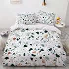 Простые комплекты постельного белья с 3D геометрическим пододеяльником и пододеяльником, белое одеяло, постельное белье, наволочка, двуспальная кровать, полный двуспальный домашний текстиль