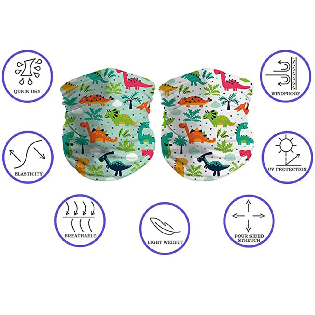 

Sagace 2pc Scarf Mask For Face Kids Rave Bandana Neck Gaiter Tube Headwear For Boys And Girls Scarfs Kids Fashion Protect Masks
