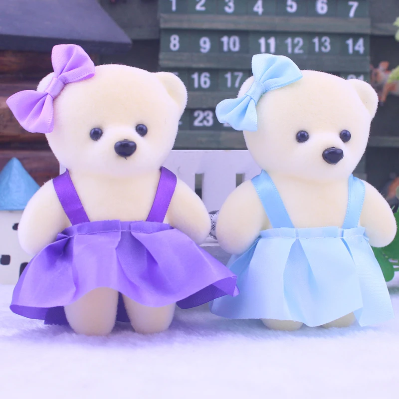 

Free ship wholesale 10pcs cartoon diamond bouquet doll teddy bear bag flower dolls christmas birthday gift mini plush toys