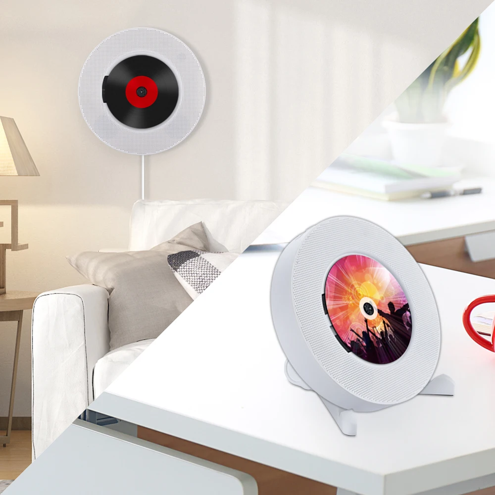 Remote Control Portable CD Player Bluetooth Desk Stand Wall Mountable Walkman LCD Display Home Audio Boombox Radio | Электроника