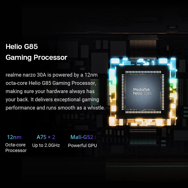 global version realme narzo 30a smartphone 4 64gb helio g85 6 5 inch fullscreen 6000mah 18w 9v2a quick charge mobile phones free global ship