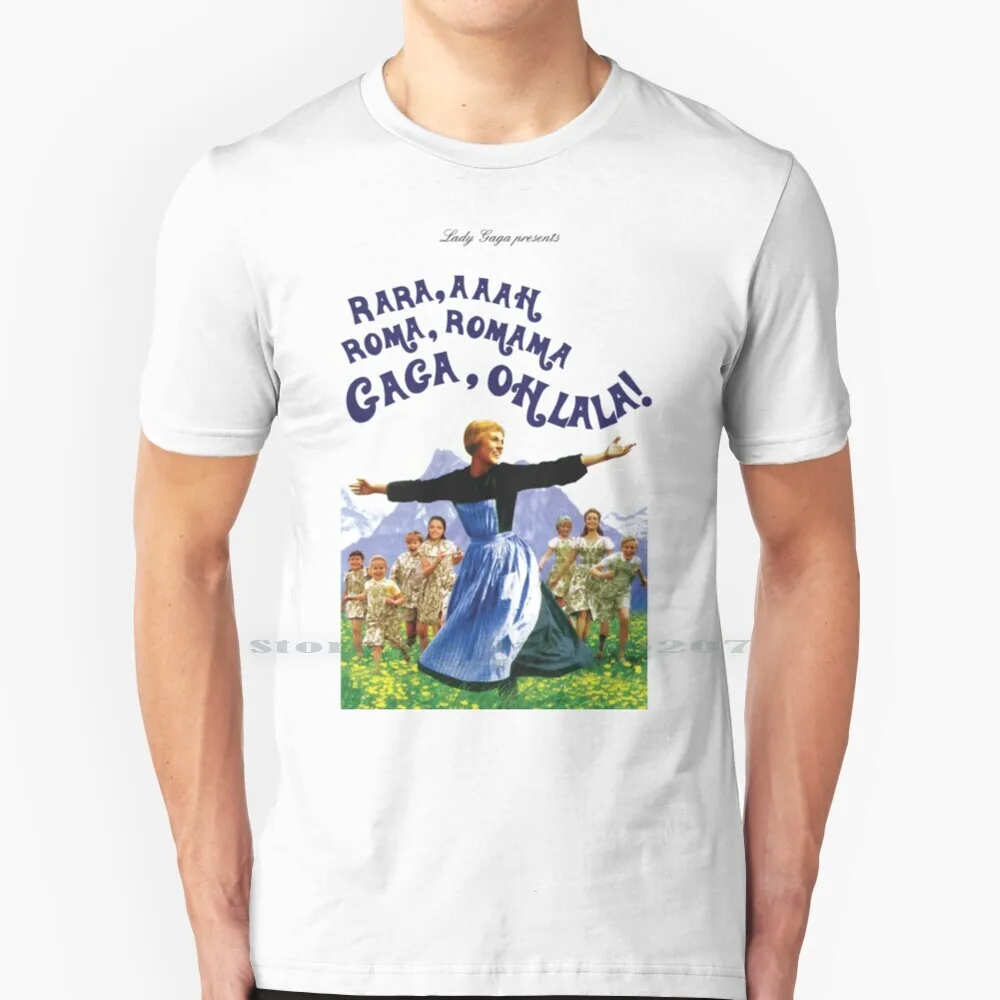 

Футболка с надписью «The Hills Are Live With The Sound Of Gaga», 100% Чистый хлопок