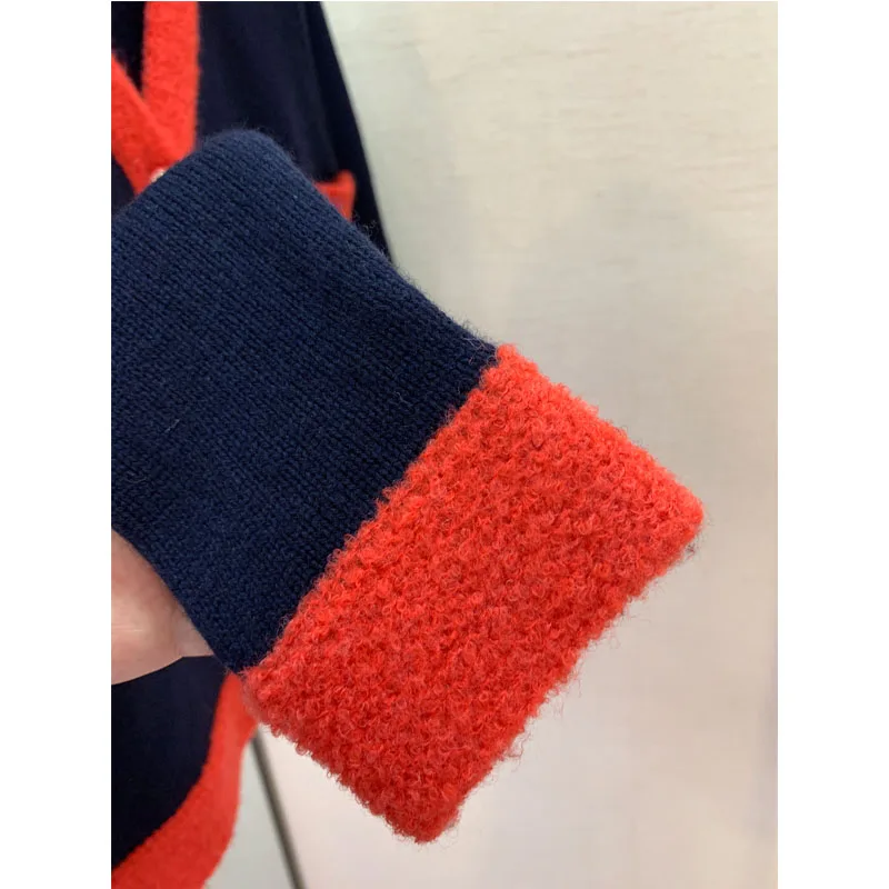 2019 autumn new COCO fashion track clothing female temperament wool blend cardigan |