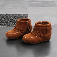 autumn winter baby children tassel suede ankle martin boots high shoes kids girls plush lining fahion snow boots