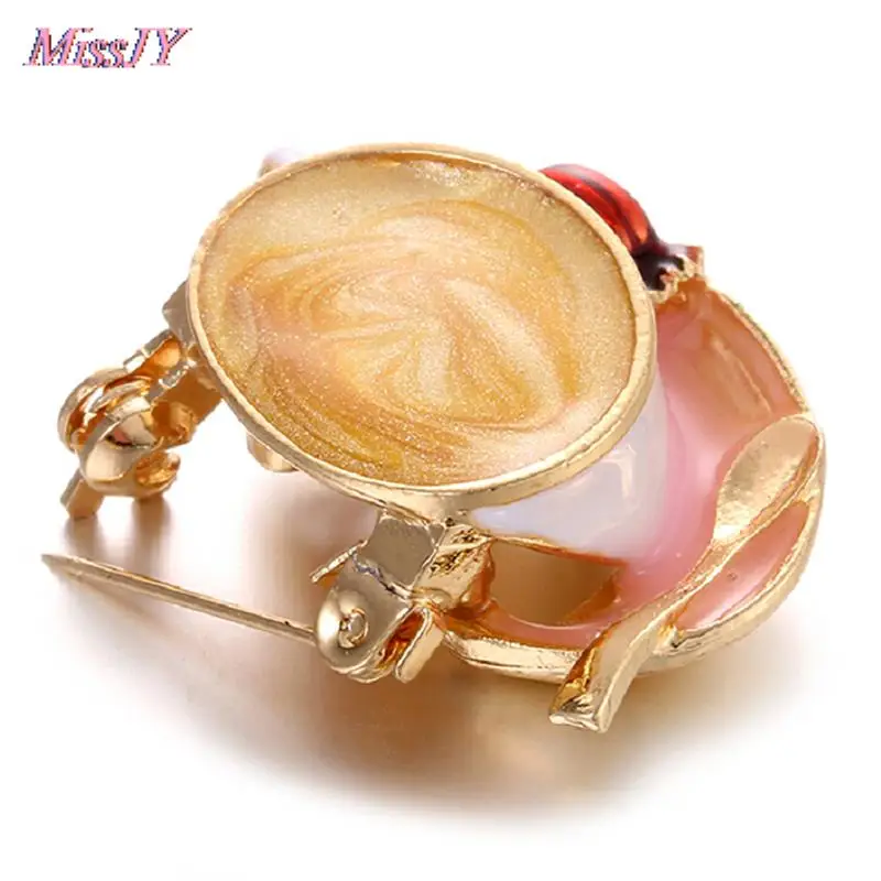 Эмалированная брошь в форме кофе 1 шт. значок для официанта кафе маленькая женщин